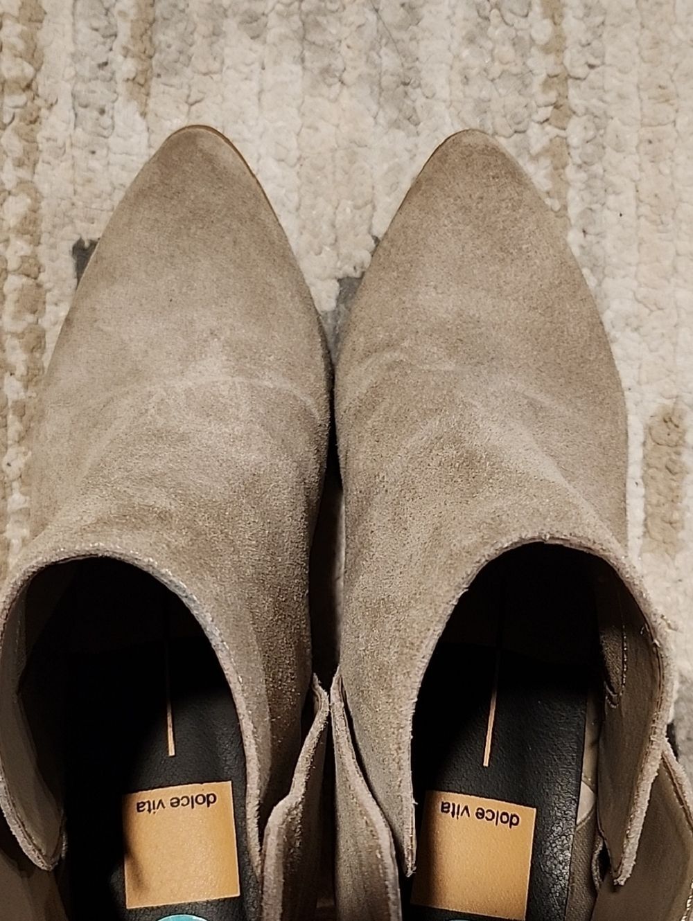 Dolce Vita Taupe Suede Pointed Chukka Ankle Boots